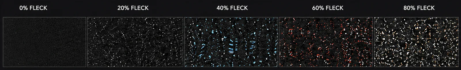 Composite rolltop colour fleck range from black to high fleck