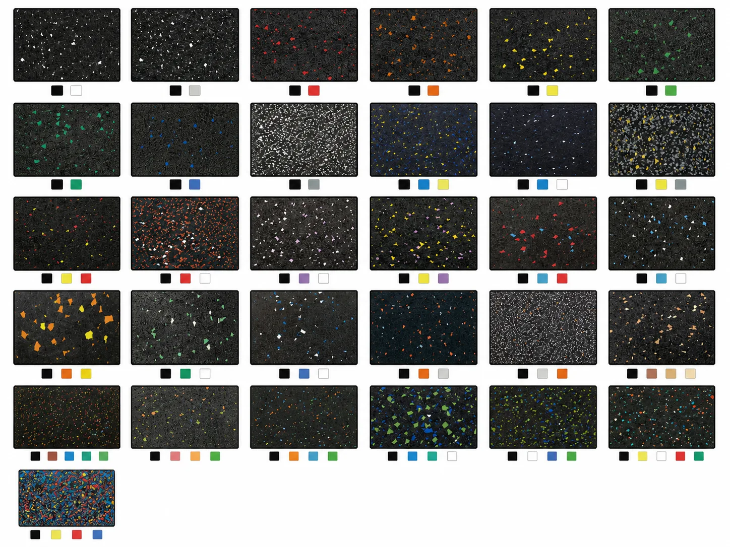 Composite rolltop colour fleck range from black to high fleck