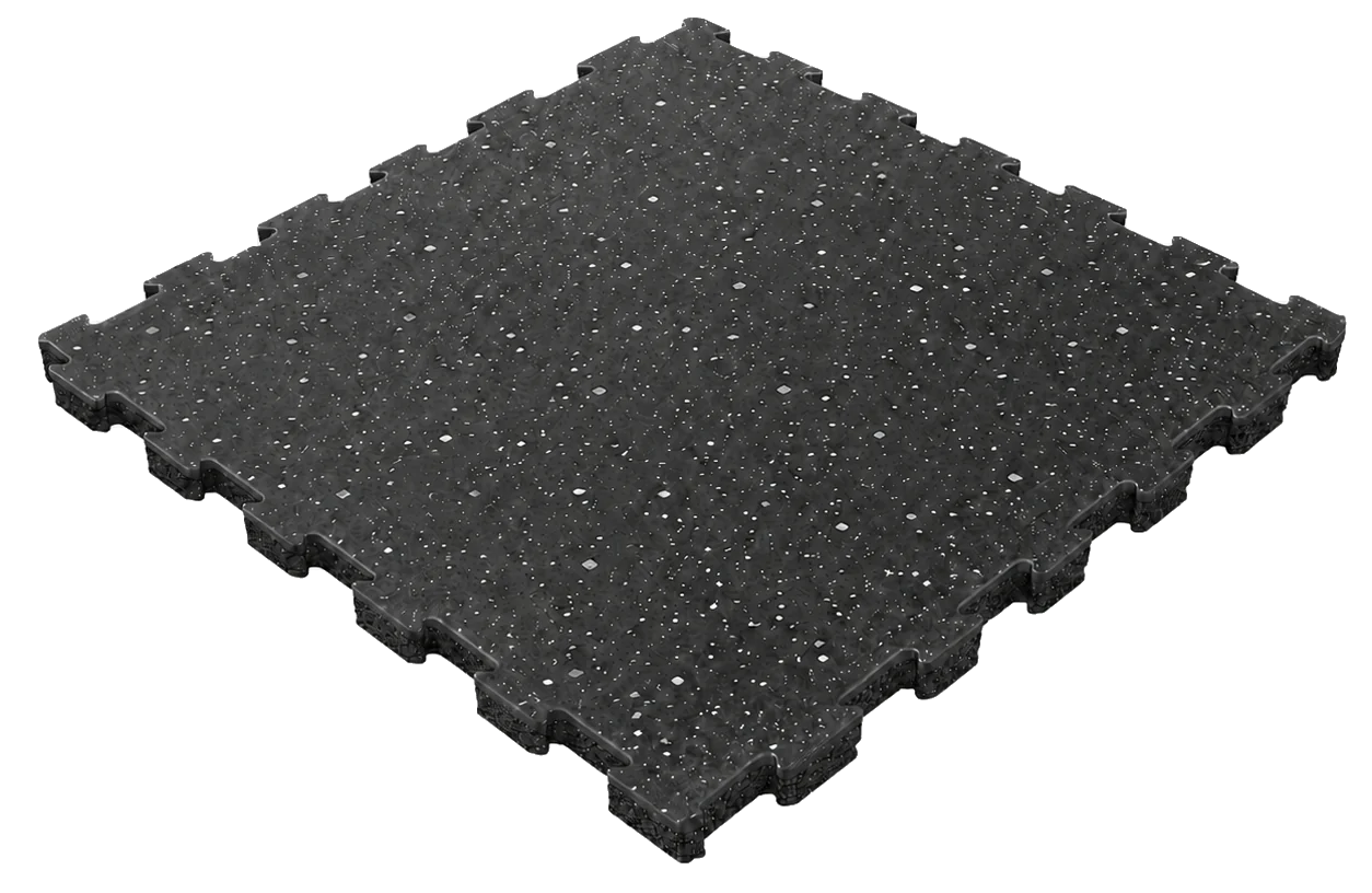 Large black speckled composite rolltop rubber tile